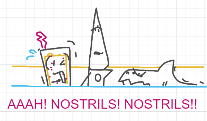 A panel from Running Duos, episode four of the Board Boards object show by Furretwalk/WalkingFurret.